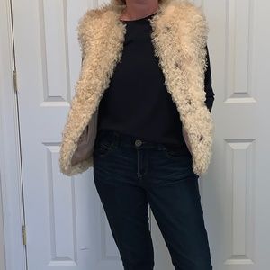 White Curly Lamb Vest
